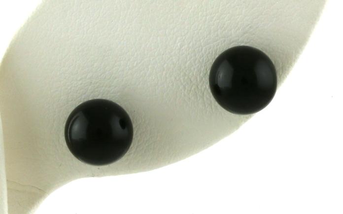 content/products/Estate Piece: Onyx Sphere Stud Earrings with Yellow Gold Posts