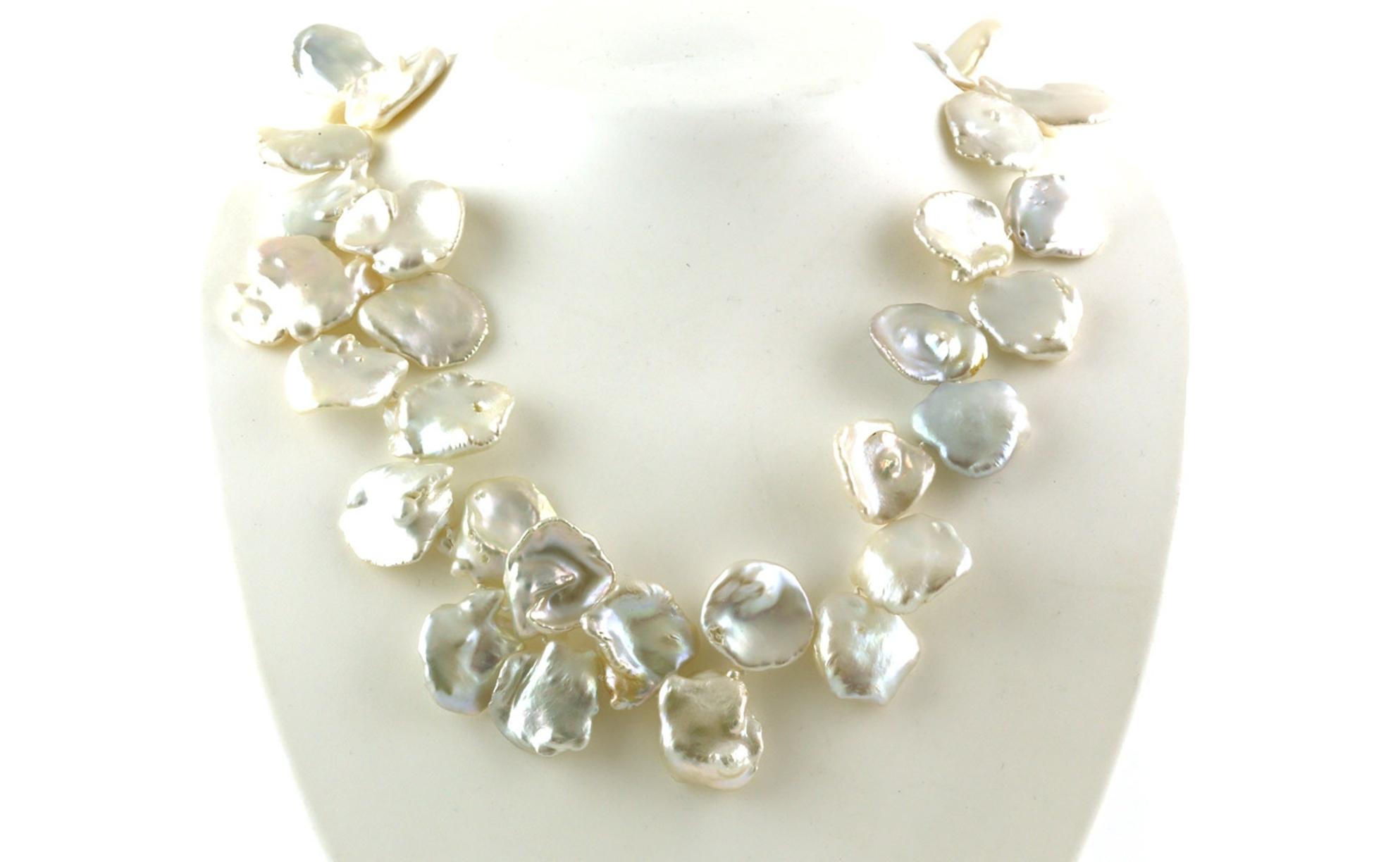 Keshi Pearl Necklace with White Gold Clasp 