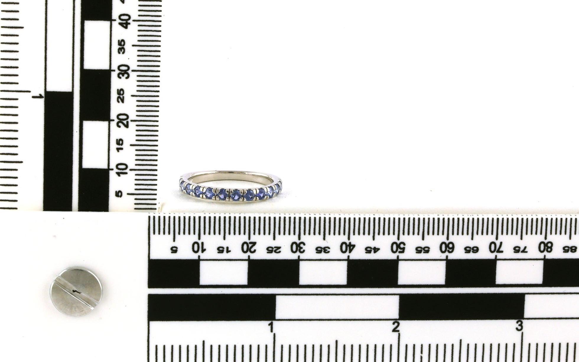 12-Stone French-set Montana Yogo Sapphire Band in White Gold (0.73cts TWT) scale