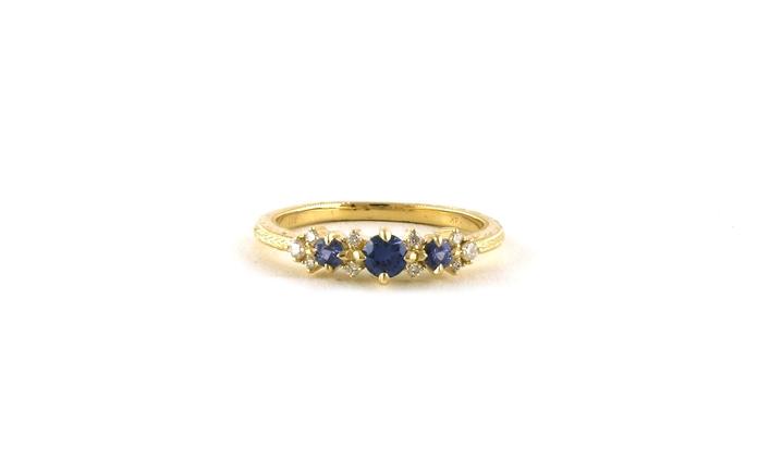 content/products/13-Stone Graduated Montana Yogo Sapphire and Diamond Cluster Ring in Yellow Gold (0.43cts TWT)