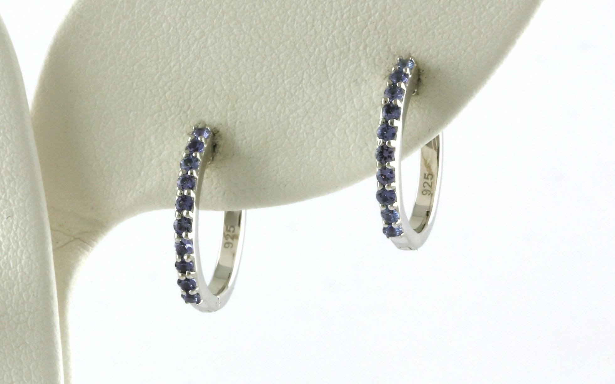 Prong-set Montana Yogo Sapphire Hoops in Sterling Silver (0.35cts TWT)