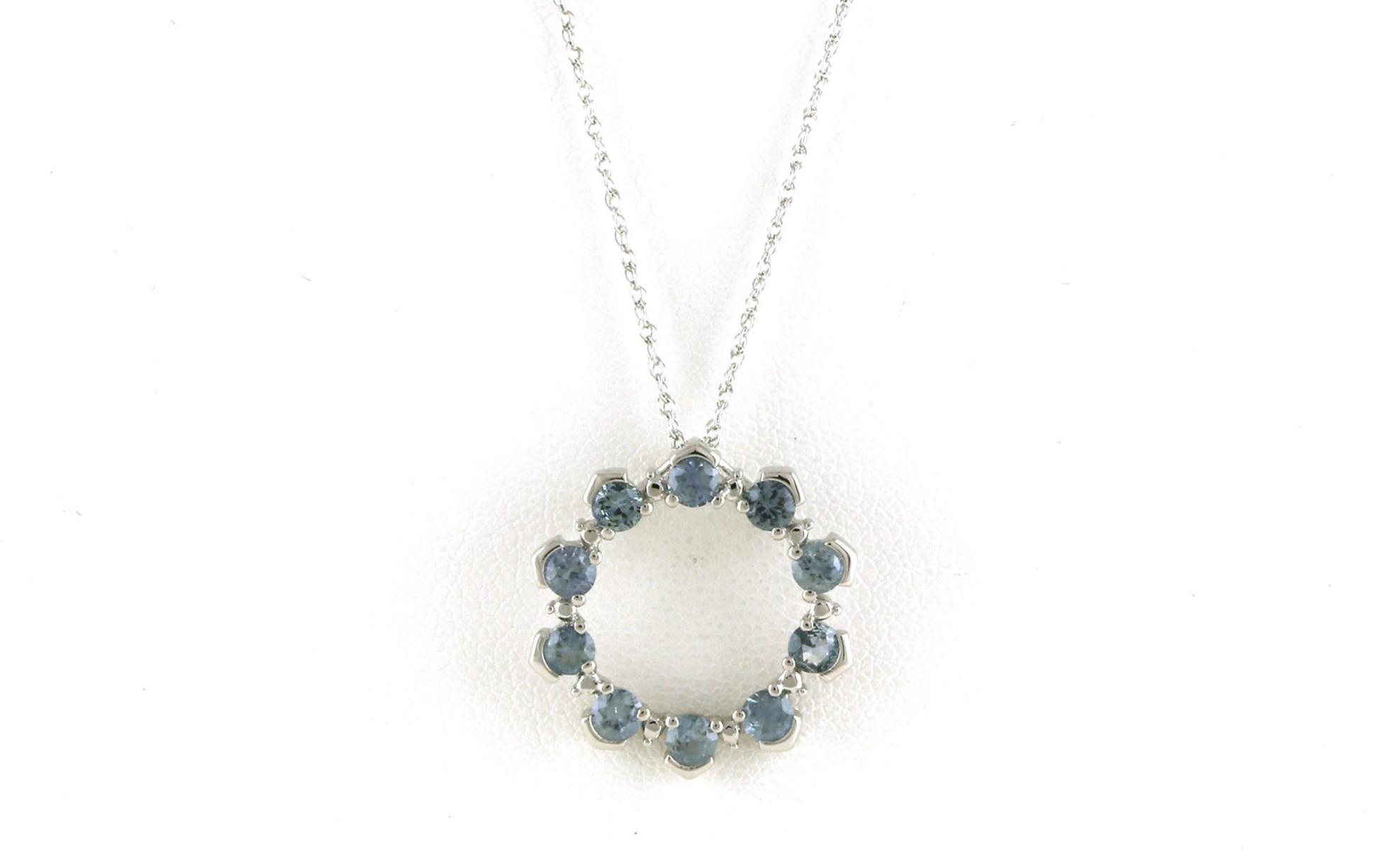 10-Stone Circle Montana Sapphire Necklace in Sterling Silver (1.28cts TWT)