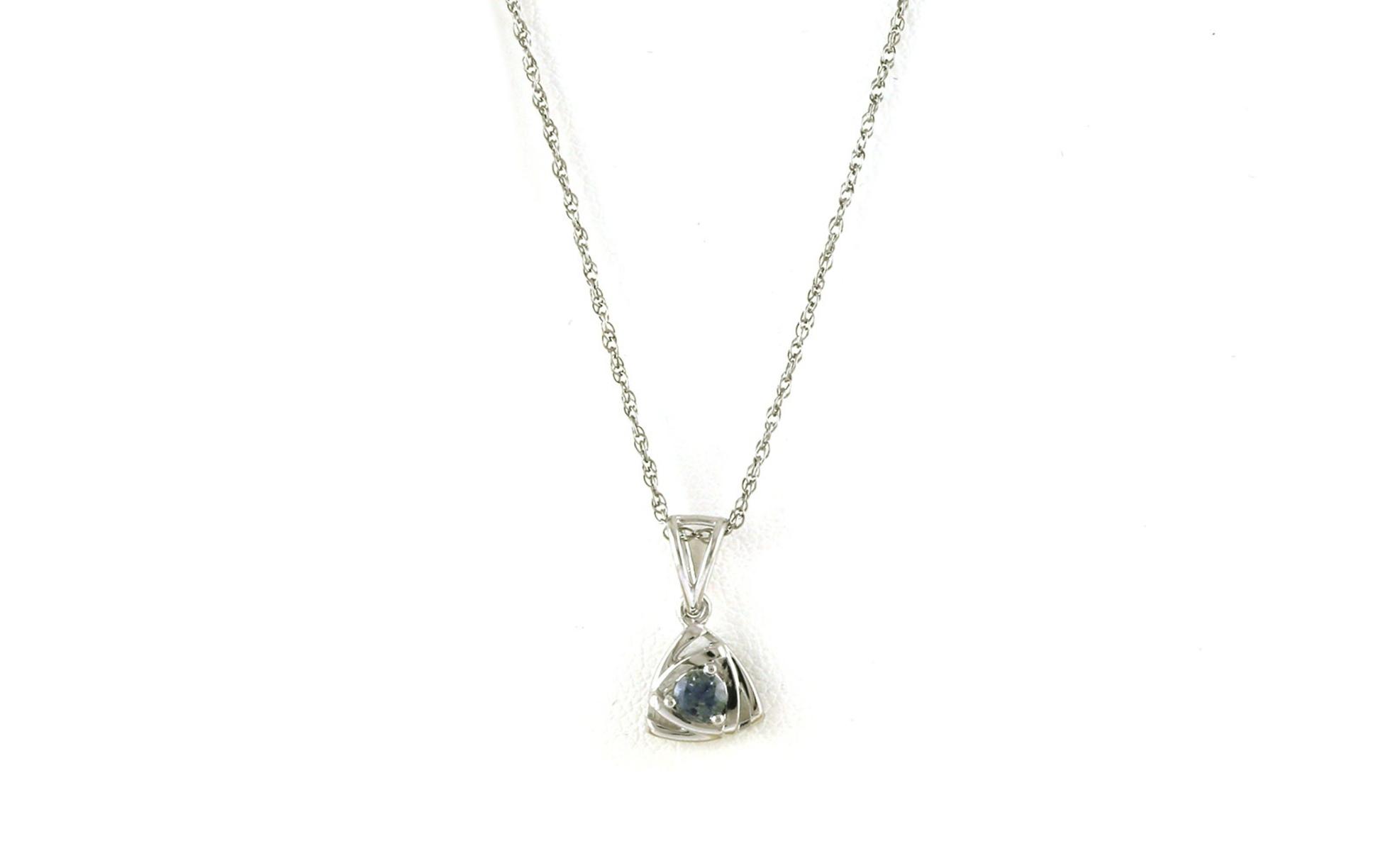 Triangle Drop Montana Sapphire Necklace in Sterling Silver (0.20cts)