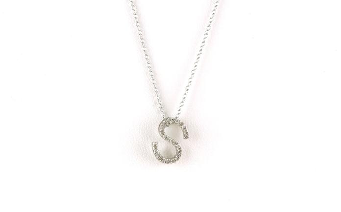 content/products/"S" Initial Diamond Necklace in White Gold (0.10cts TWT)