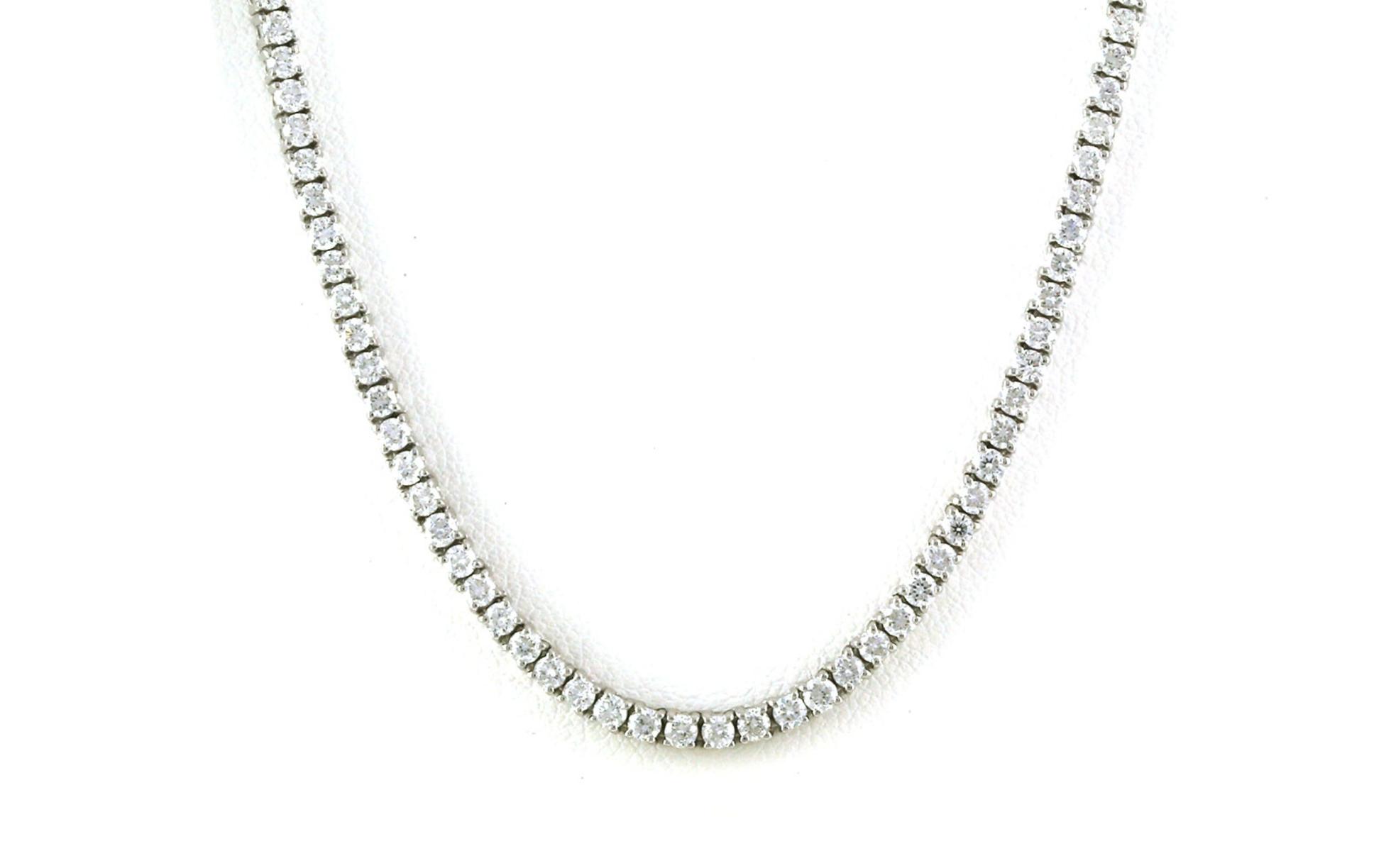 4-Prong Diamond Riviera Necklace in White Gold (7.00cts TWT)