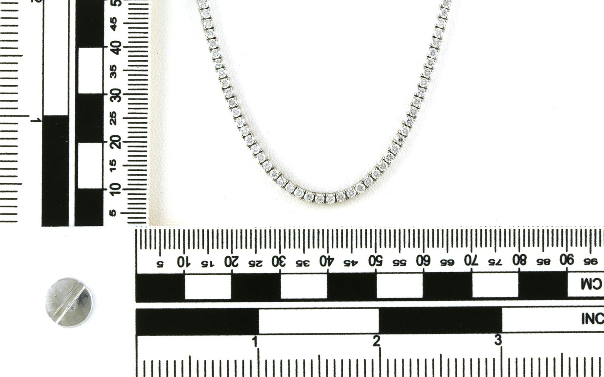 4-Prong Diamond Riviera Necklace in White Gold (7.00cts TWT) scale