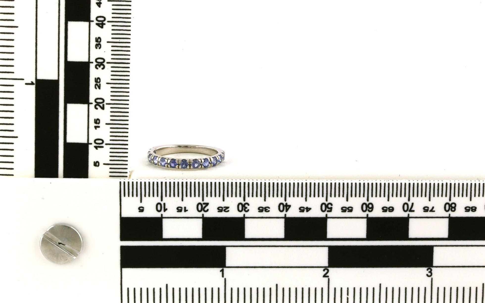 12-Stone French-set Montana Yogo Sapphire Band in White Gold (0.58cts TWT) scale