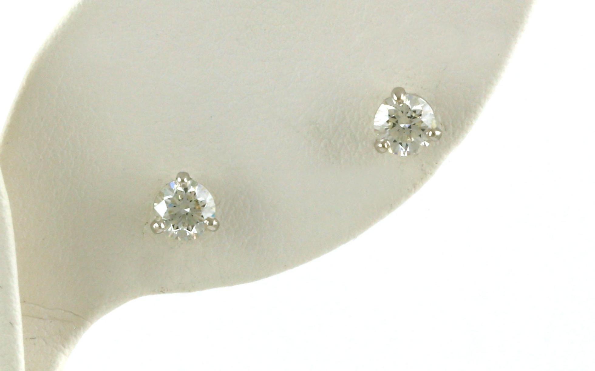 Diamond Stud Earrings in 3-Prong Martini Settings in White Gold (0.74cts TWT)