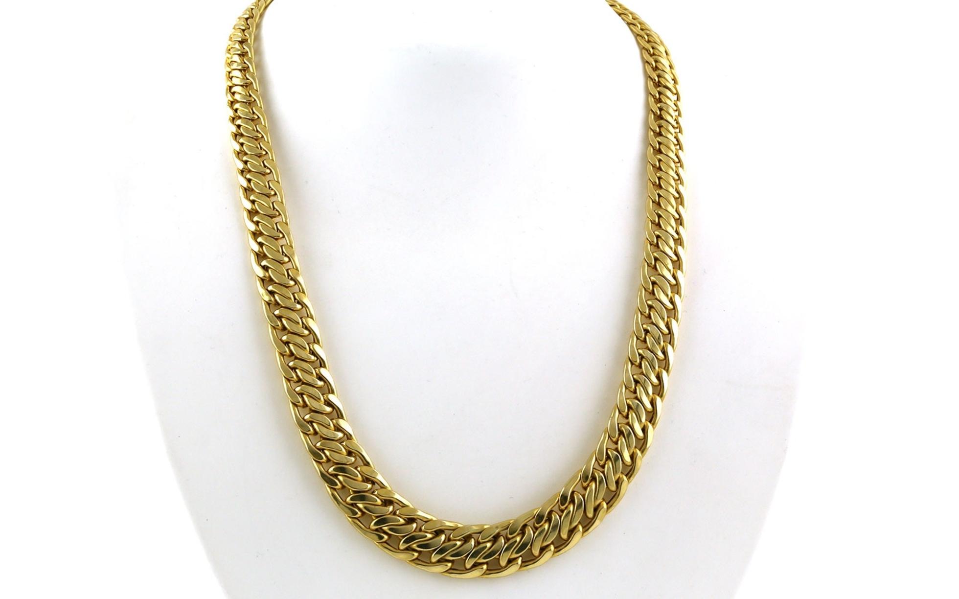 Estate Piece: Semi-solid Fancy Link Collar Necklace in Yellow Gold