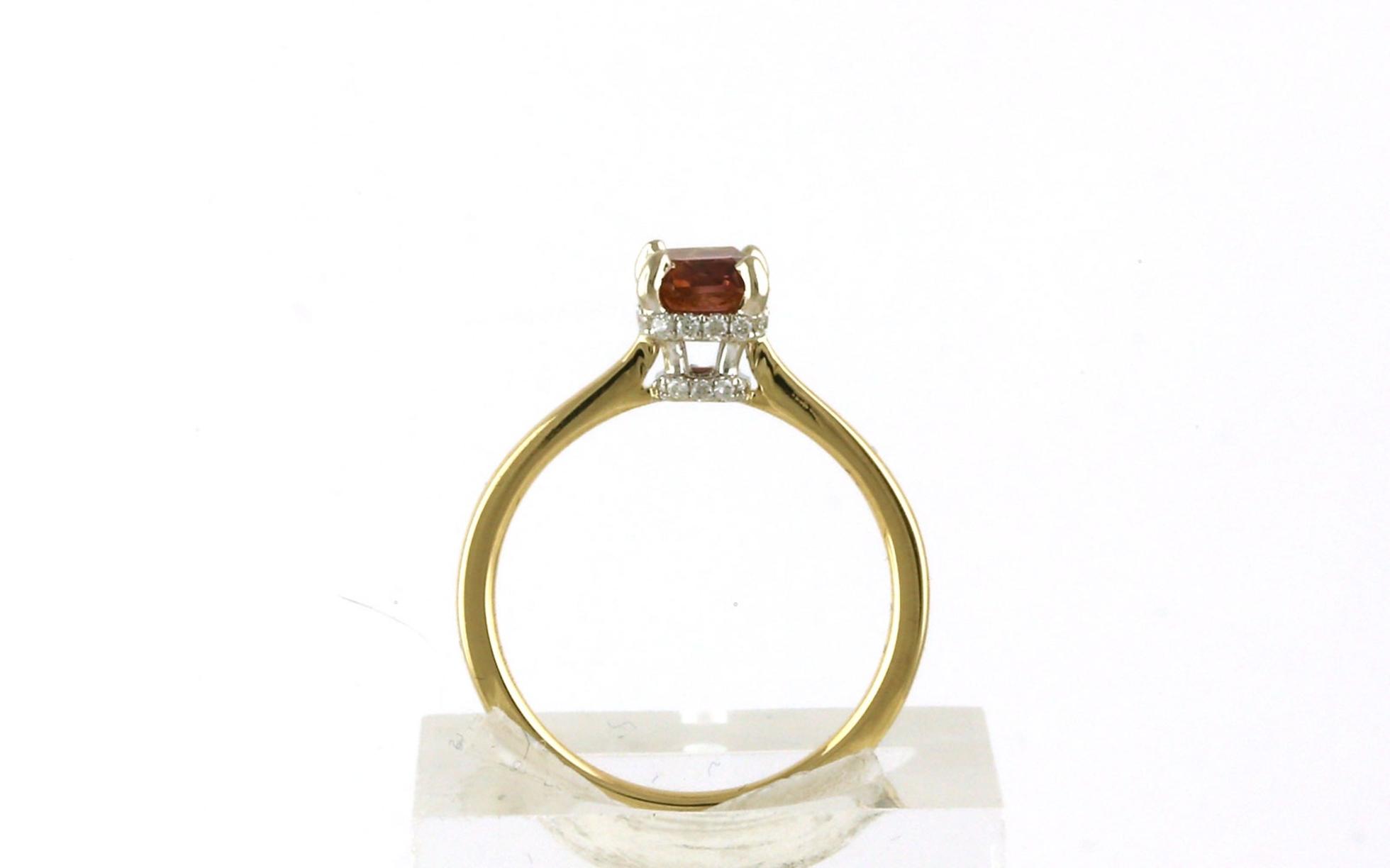 Hidden Halo Square Step-cut Spinel and Diamond Ring in Two-tone Yellow and White Gold (1.06cts TWT) side