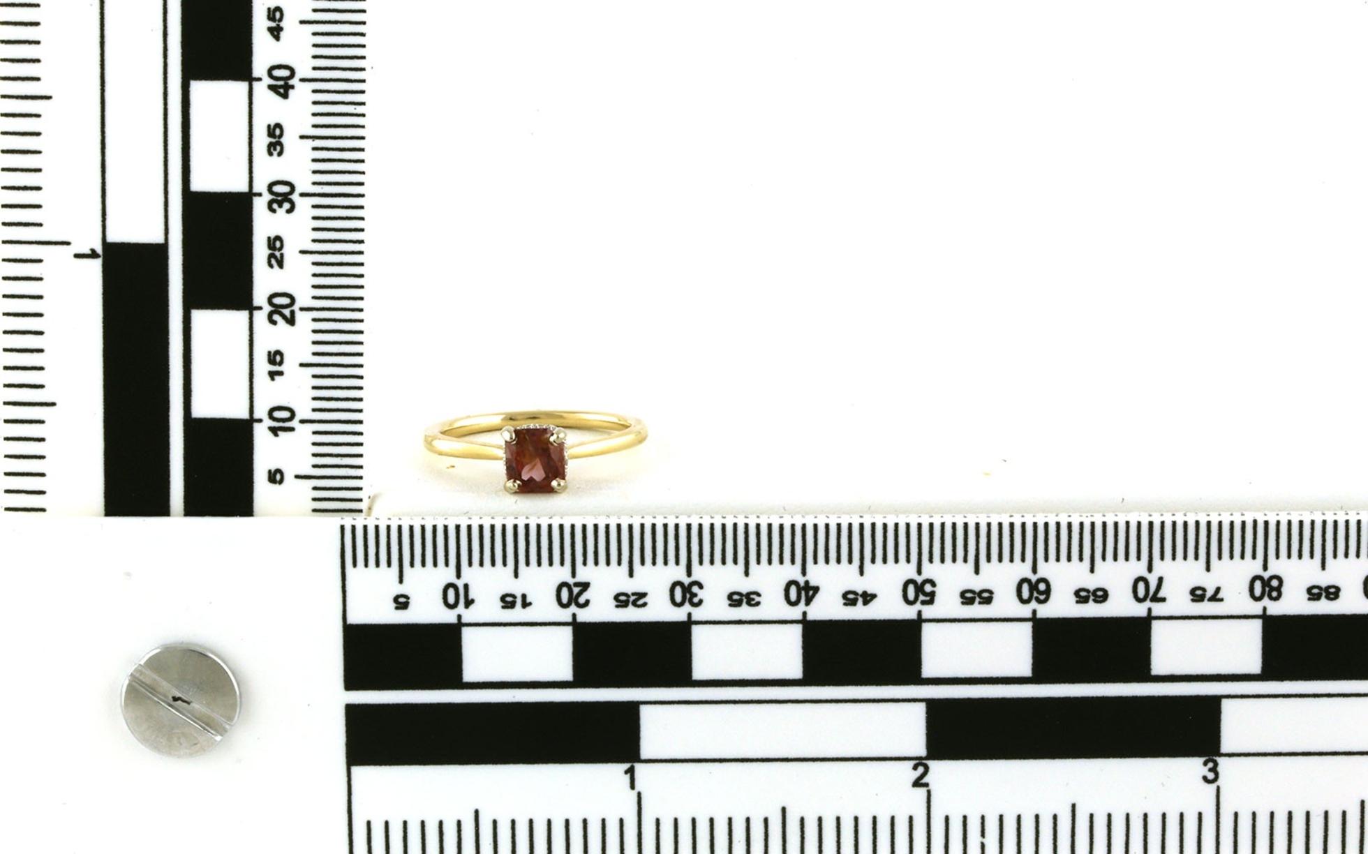 Hidden Halo Square Step-cut Spinel and Diamond Ring in Two-tone Yellow and White Gold (1.06cts TWT) scale