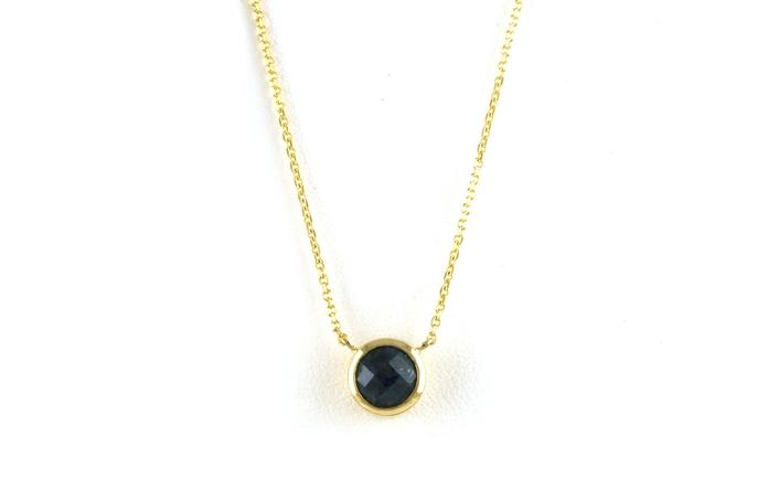 content/products/Solitaire Bezel-set Checkerboard Montana Sapphire Necklace in Yellow Gold (1.82cts TWT)