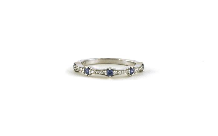 content/products/Alternating Scalloped Montana Yogo Sapphire and Diamond Band in White Gold (0.27cts TWT)