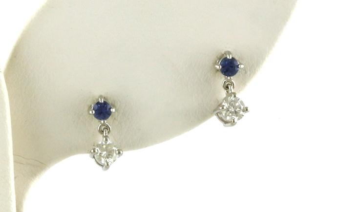 content/products/2-Stone Drop Yogo Sapphire and Diamond Dangle Earrings in White Gold (0.53cts TWT)