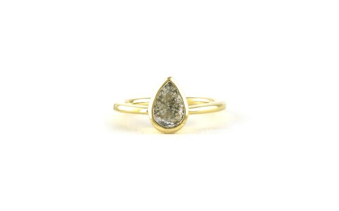 content/products/Bezel-set Pear-cut Salt and Pepper Diamond Ring in Yellow Gold (0.82cts)