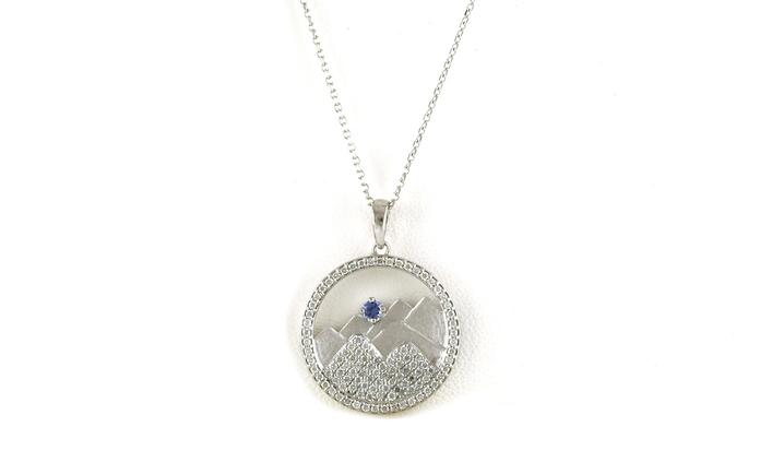 content/products/Circle Mountain  Montana Yogo Sapphire and Pave Diamond Necklace in White Gold (0.60cts TWT)