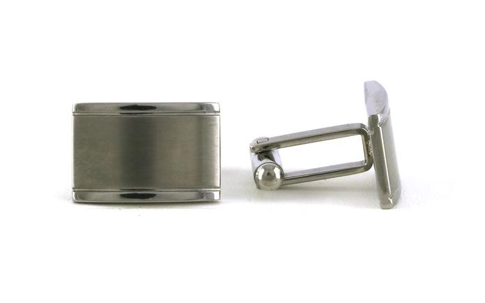 content/products/Rectangular Cufflinks with Satin Finish and Polished Edge Detail in Stainless Steel