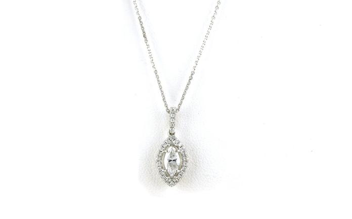 content/products/Halo-style Marquise-cut Diamond Necklace in White Gold (0.51cts TWT)