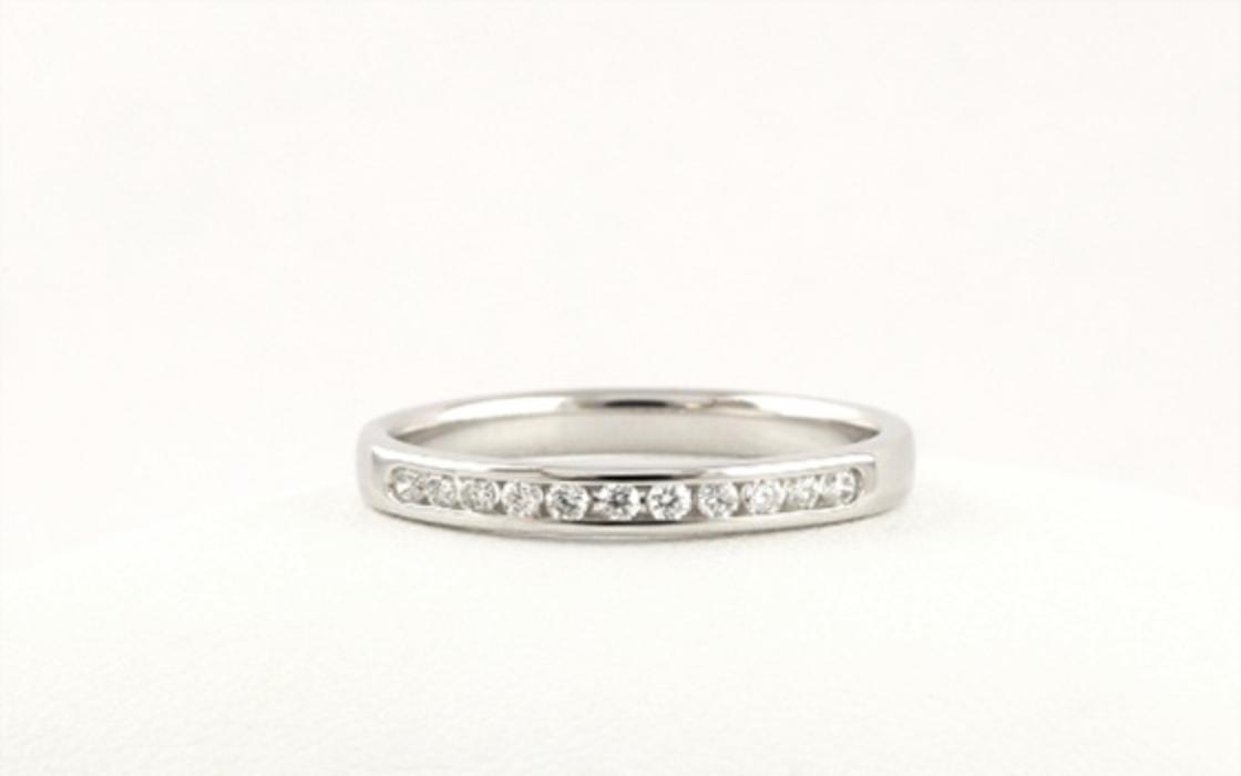 11-Stone Channel-set Diamond Wedding Band in White Gold (0.14cts TWT)