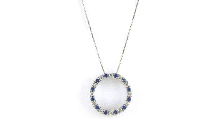 content/products/Alternating Pave Diamond and Montana Yogo Sapphire Circle Necklace in White Gold (0.58cts TWT)