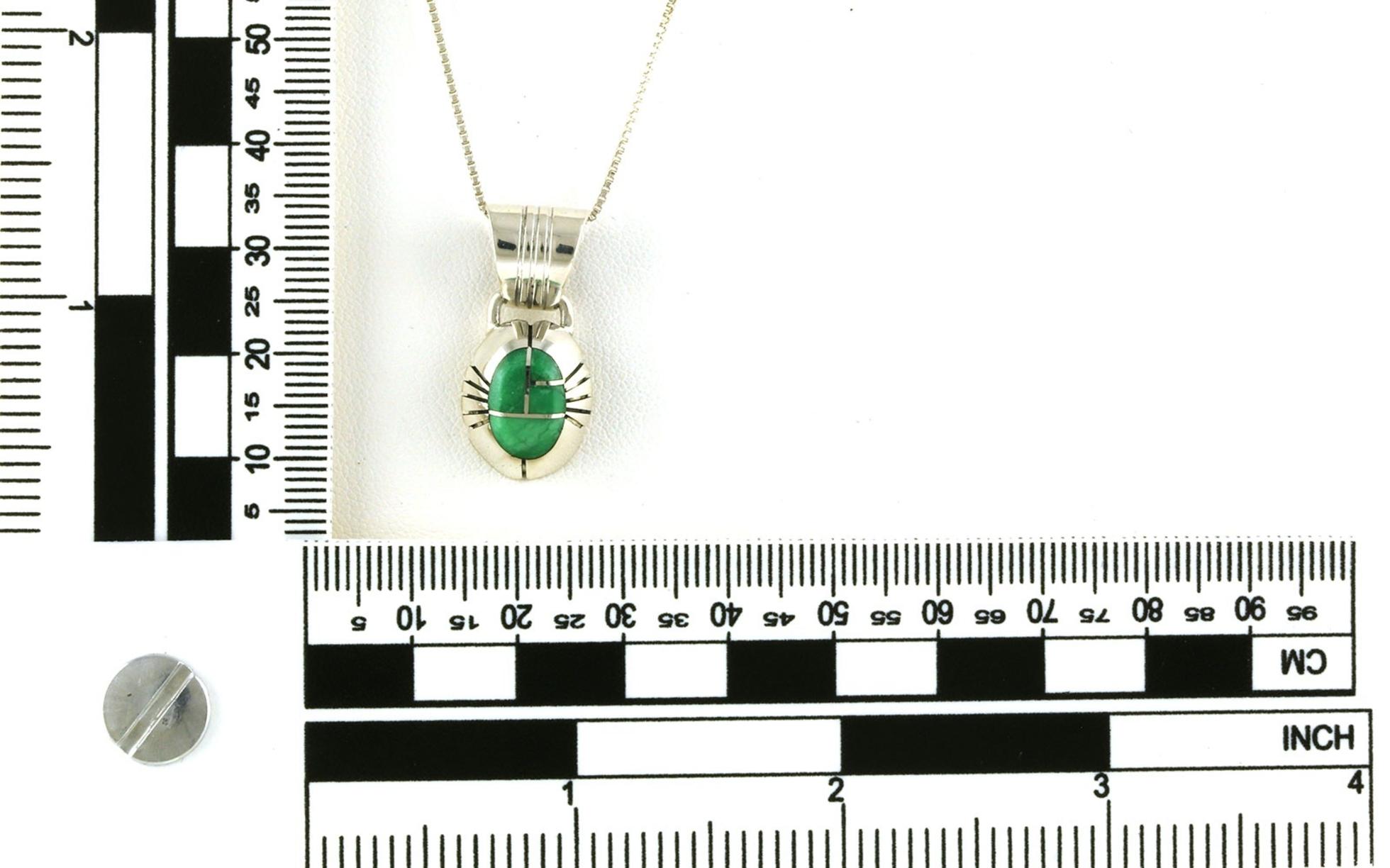 Estate Piece: Inlaid Malachite Necklace by Chester Benally scale