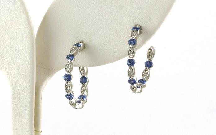 content/products/Scalloped Inside Outside Montana Yogo Sapphire and Diamond Hoop Studs in White Gold (1.17cts TWT)