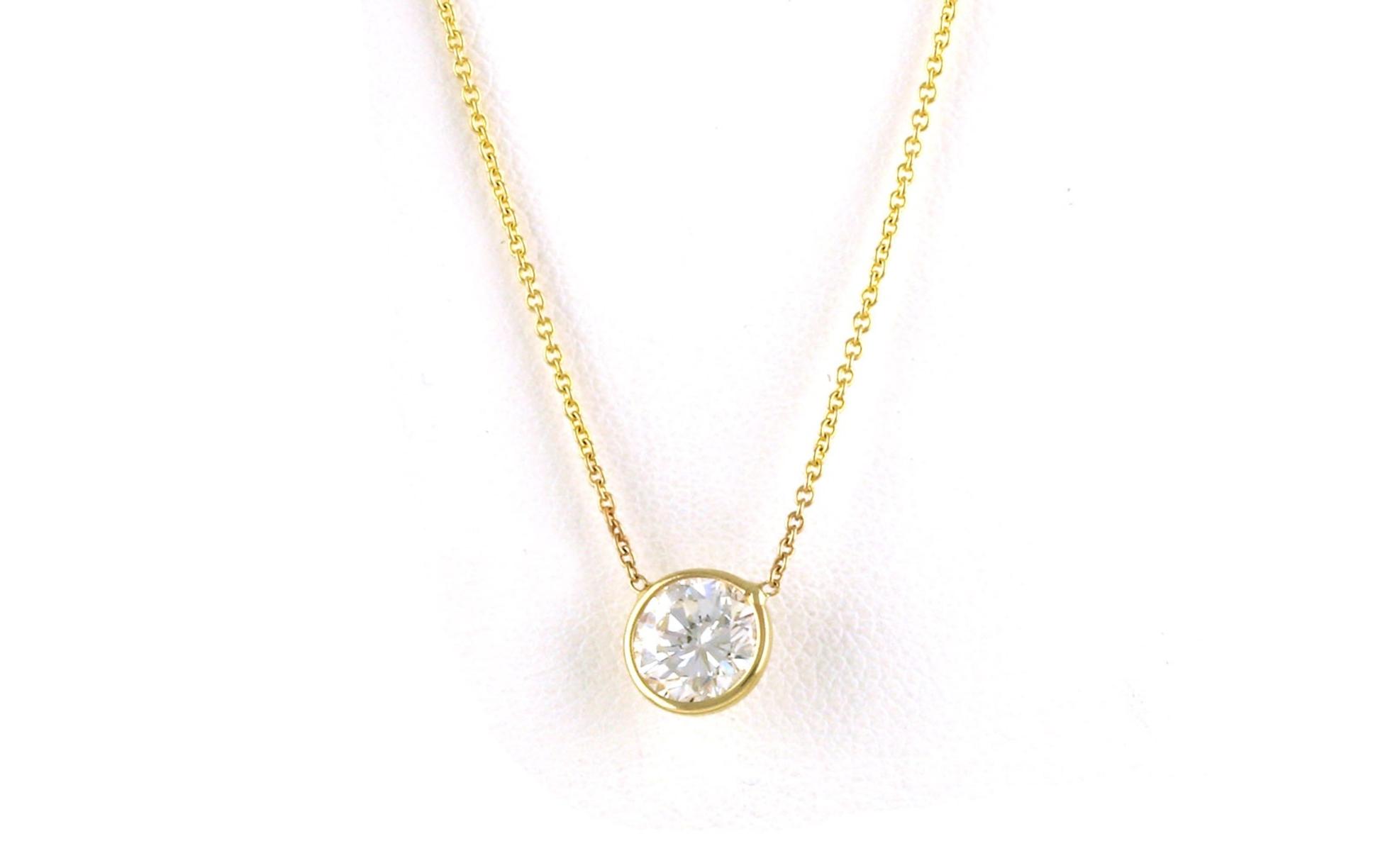 Bezel-set Split Chain Diamond Necklace in Yellow Gold 