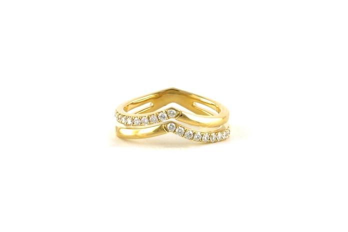 content/products/Two-Row Chevron Diamond Wedding Band in Yellow Gold