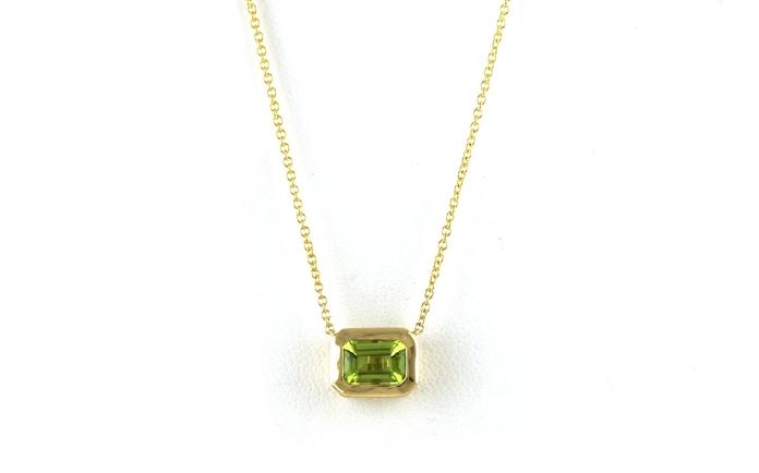 content/products/Bezel-Set Solitaire Emerald-cut Peridot Necklace in Yellow Gold (0.9cts TWT)