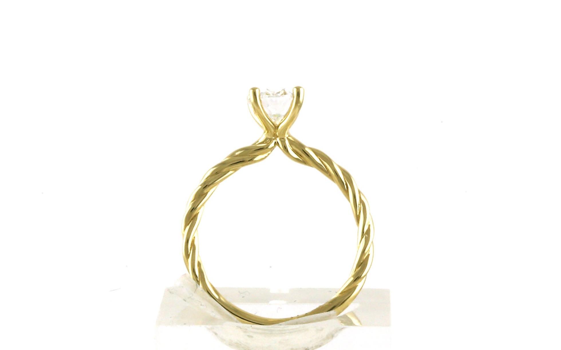 4-Prong Oval with Twisted Shank Engagement Ring Mounting in Yellow Gold  - Side