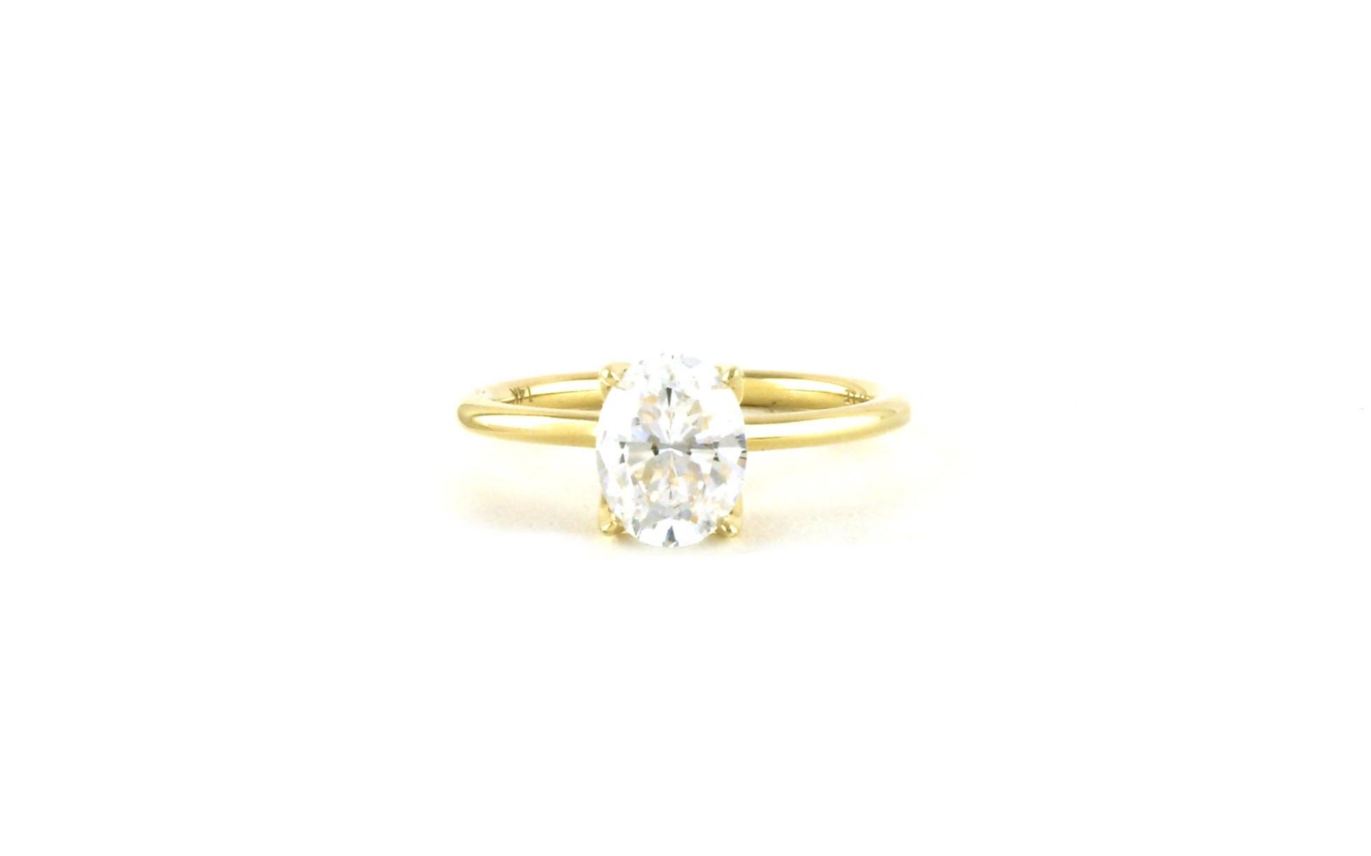 4-Prong Shay Tulip Oval Engagement Ring Mounting in Yellow Gold (0.08cts TWT)