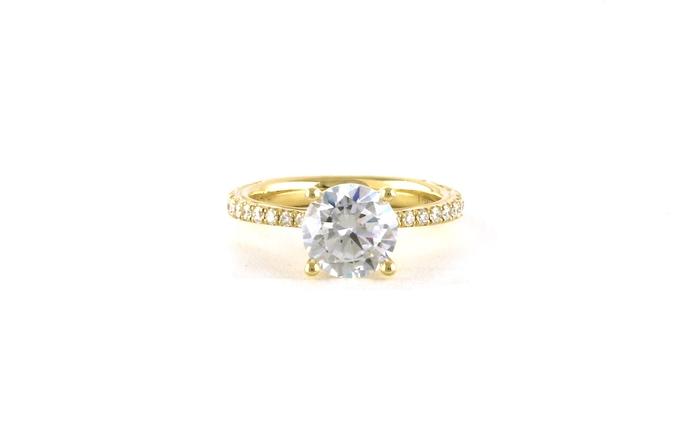 content/products/4-Prong Center with Pave Shank Engagement Ring Mounting in Yellow Gold (0.44cts TWT)