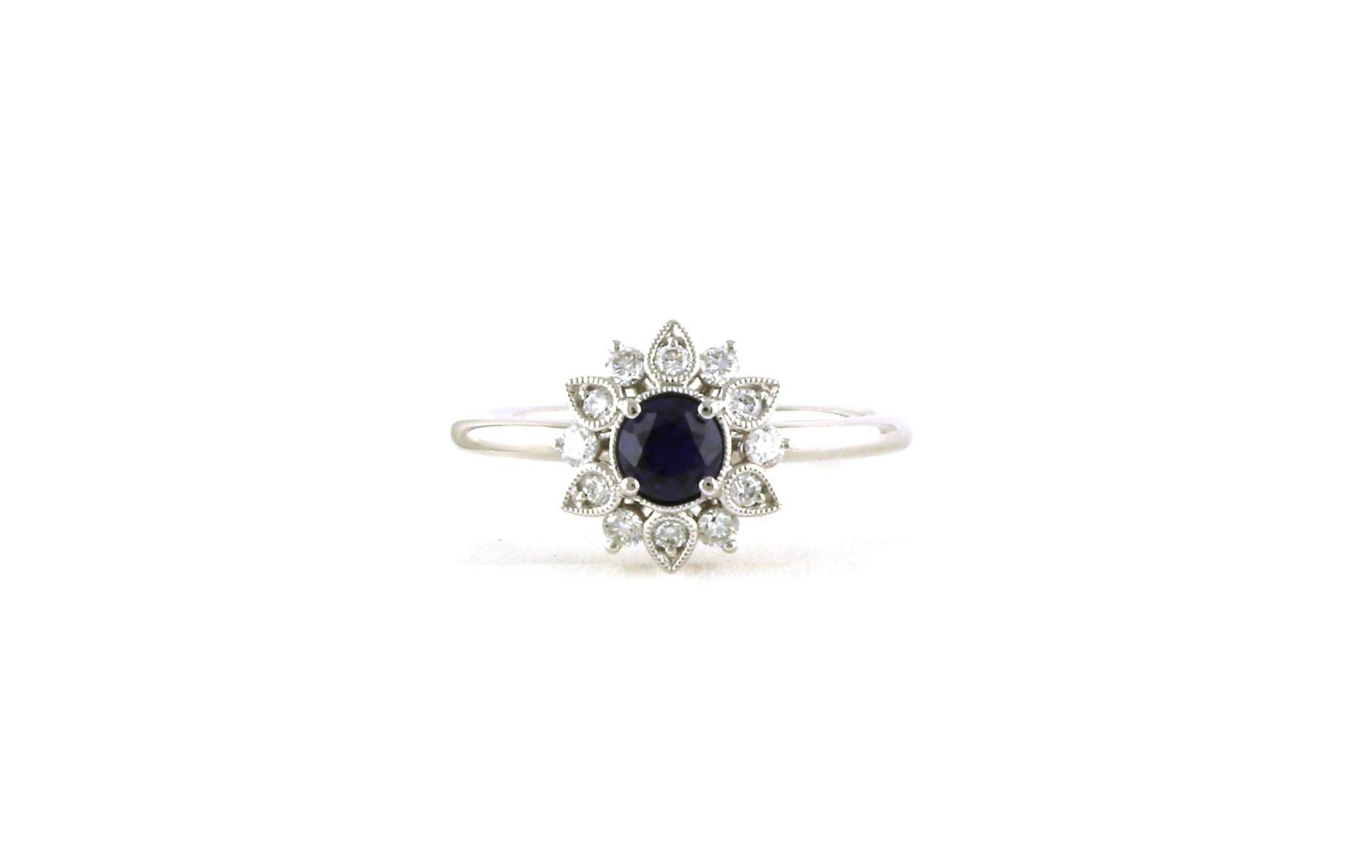 Huckleberry Floral Halo Montana Yogo Ring in White Gold (0.65cts TWT)