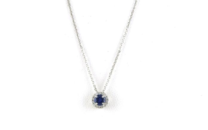 content/products/Montana Yogo Sapphire Necklace with Diamond Halo in White Gold (0.26cts TWT)