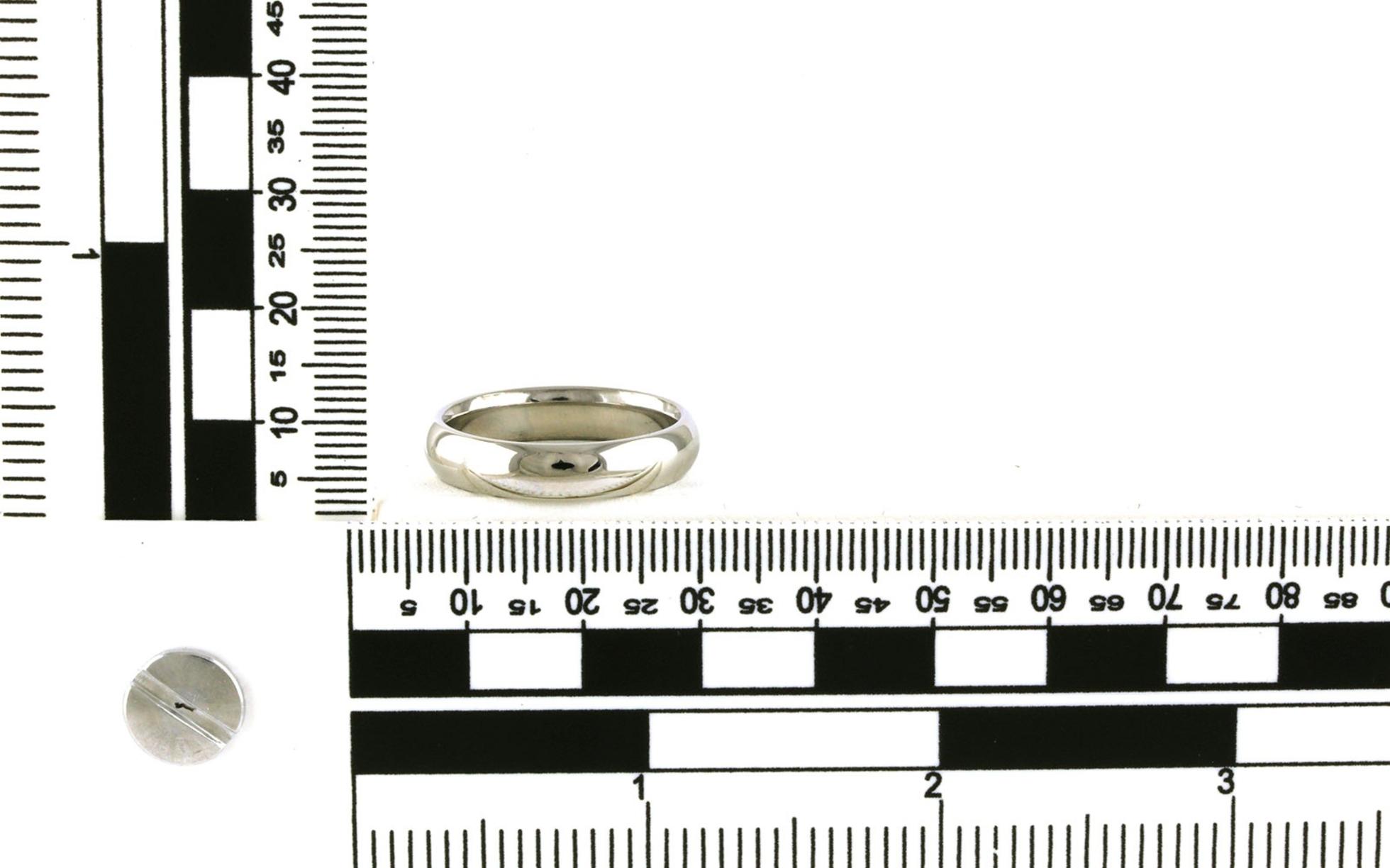 Estate Piece: Polished Half Round Comfort Fit Men's Wedding Band in White Platinum - Scale