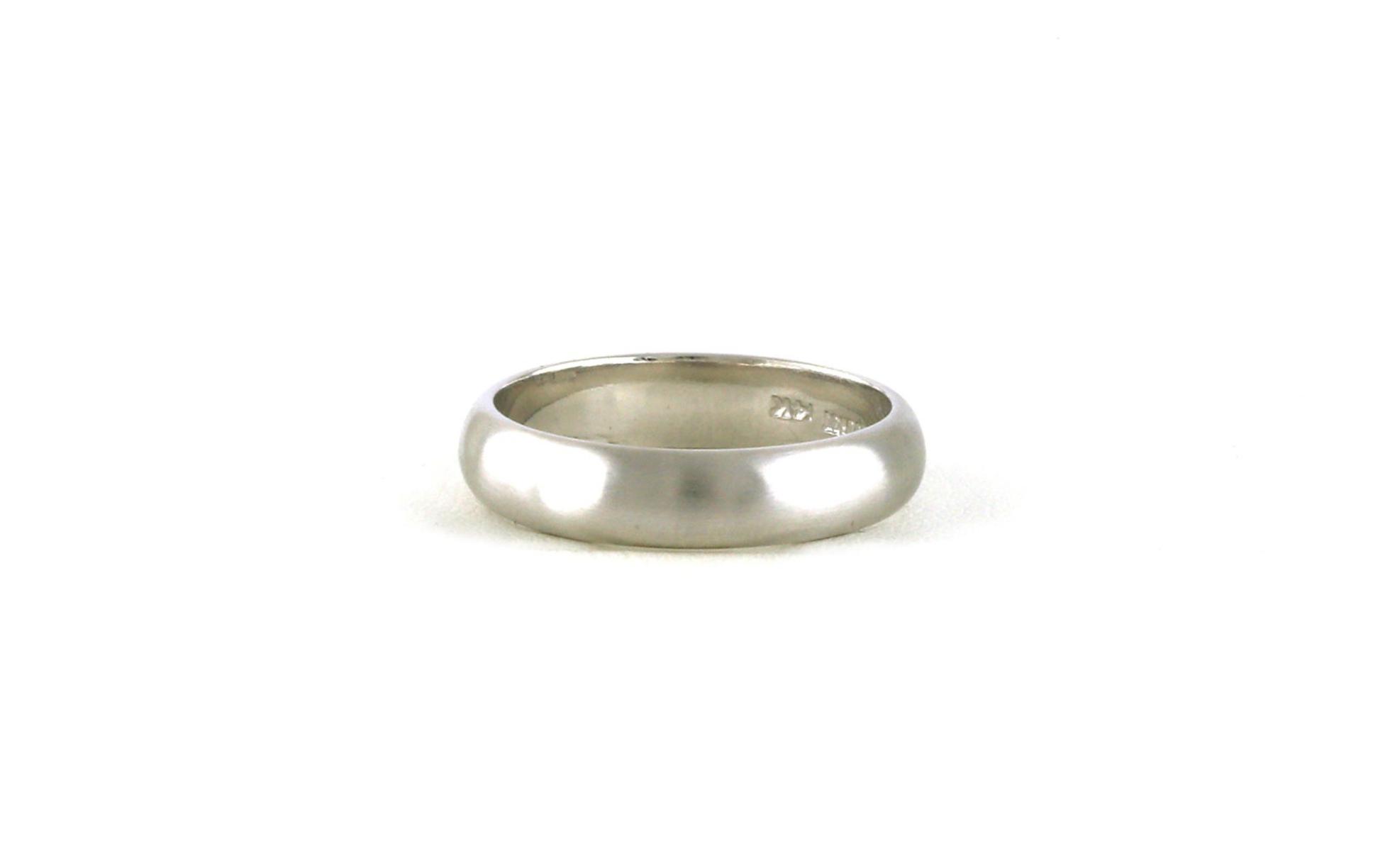 Estate Piece: Half Round Men's Wedding Band in White Gold