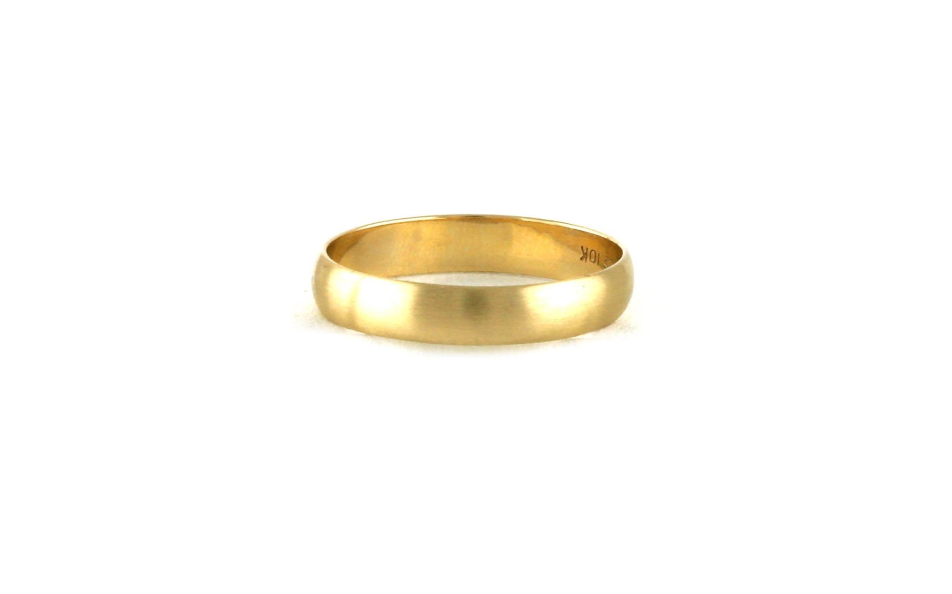 Estate Piece: Satin Finish Half Round Men's Wedding Band in Yellow Gold