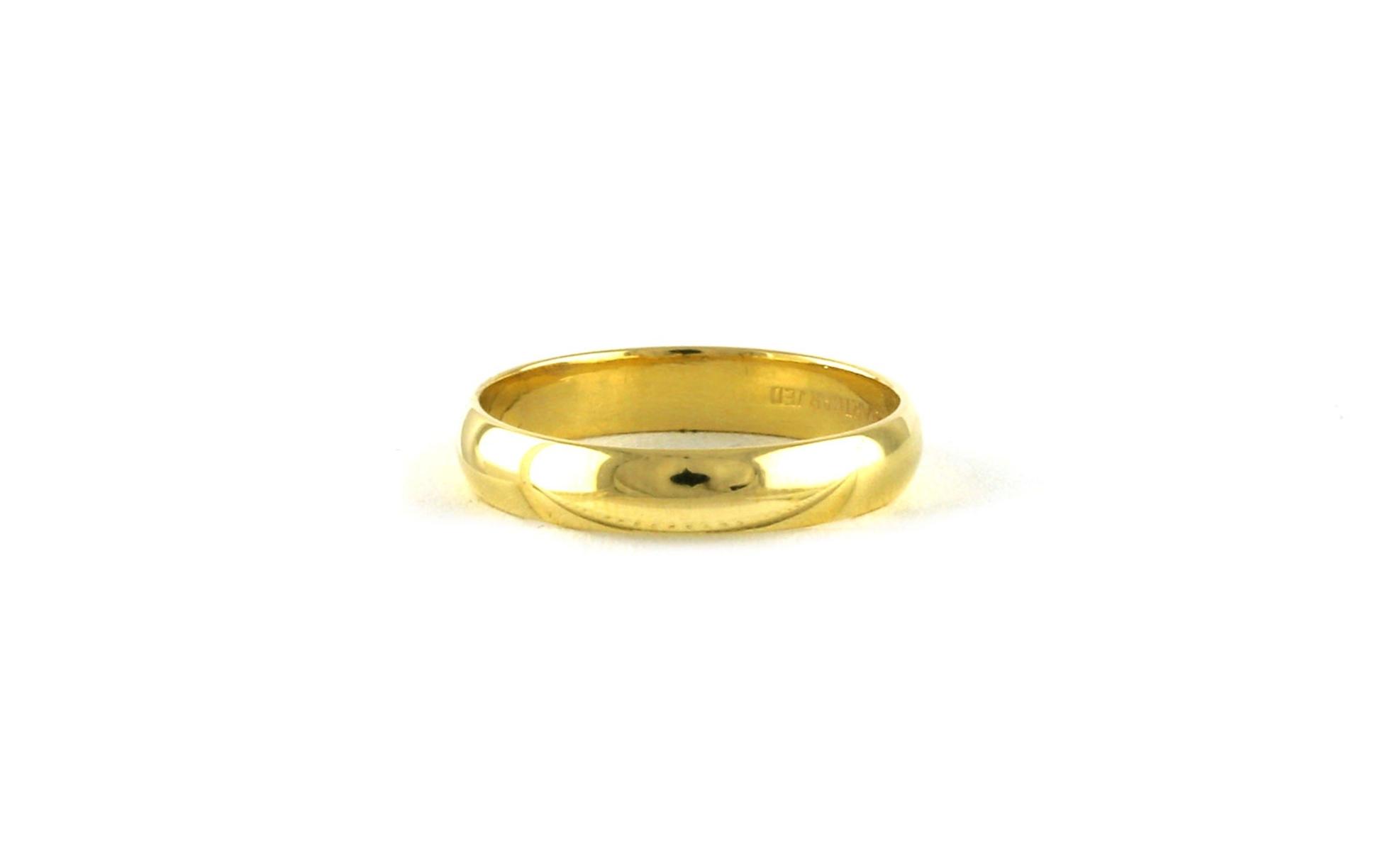 Estate Piece: Polished Half Round Men's Wedding Band in Yellow Gold