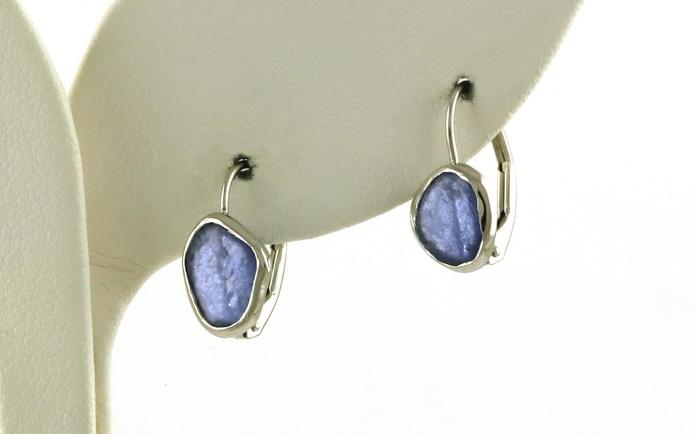 content/products/Bezel-set Raw Un-cut Montana Yogo Sapphire Leverback Earrings in White Gold (1.65cts TWT)