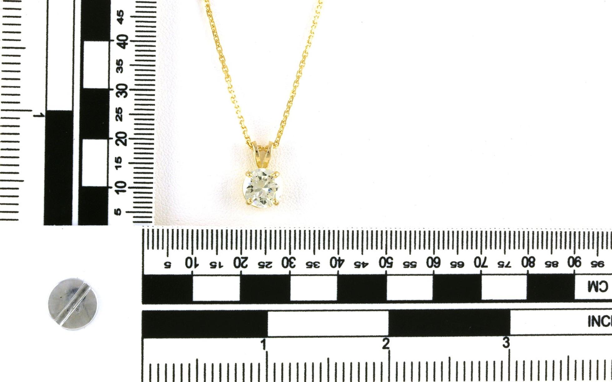 4-Prong Solitaire Diamond Necklace with Rabbit Ear Bail in Yellow Gold (1.87cts TWT) scale