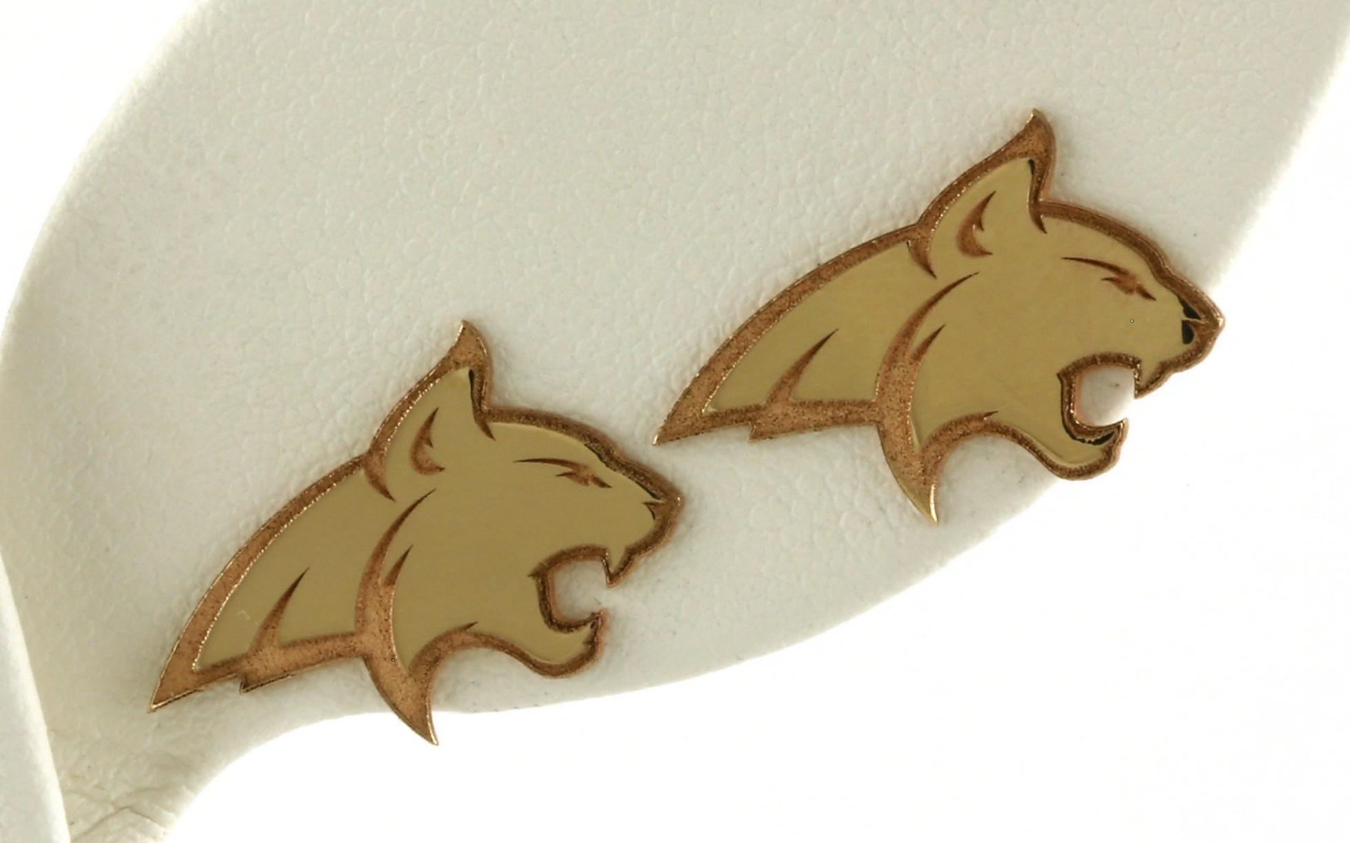 Official Bobcat Stud Earrings in Yellow Gold