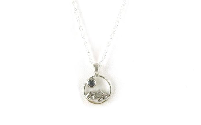 content/products/Small Circle Mountain Bezel-set Montana Sapphire Necklace in Sterling Silver (0.12cts)