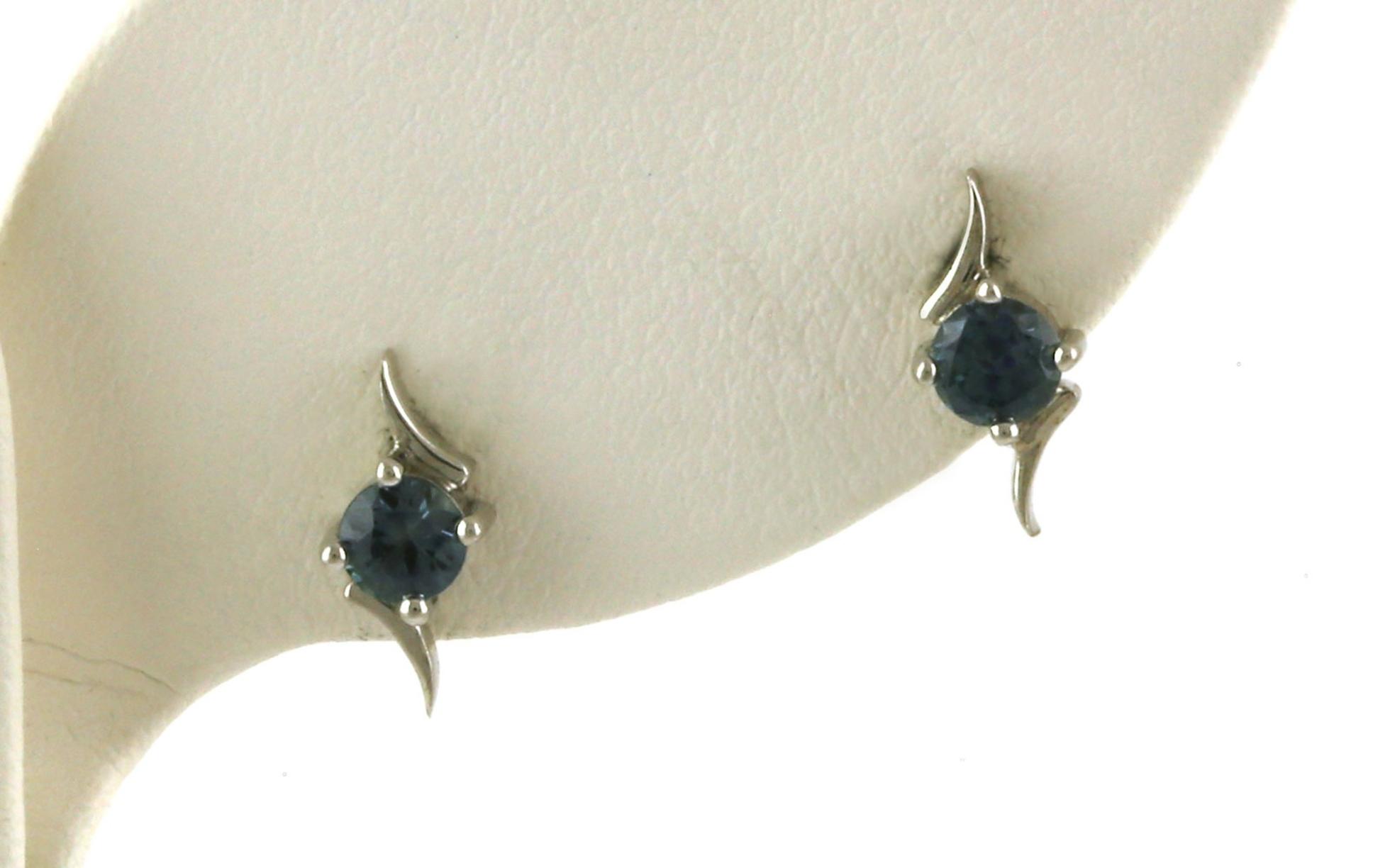 Swirl Montana Sapphire Stud Earrings in Sterling Silver (0.58cts TWT)