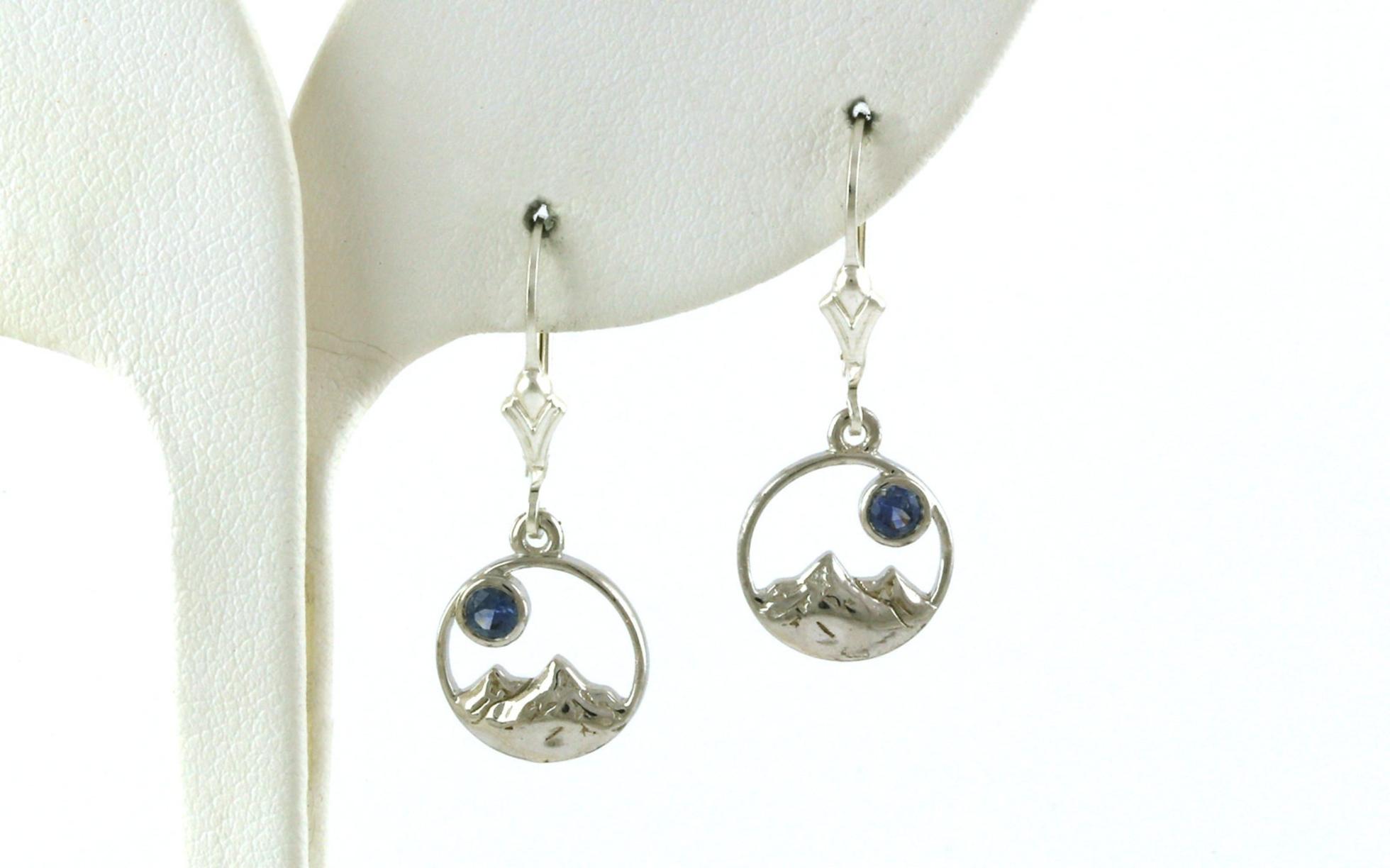 Circle Mountain Montana Sapphire Dangle Earrings in Sterling Silver (0.25cts TWT)