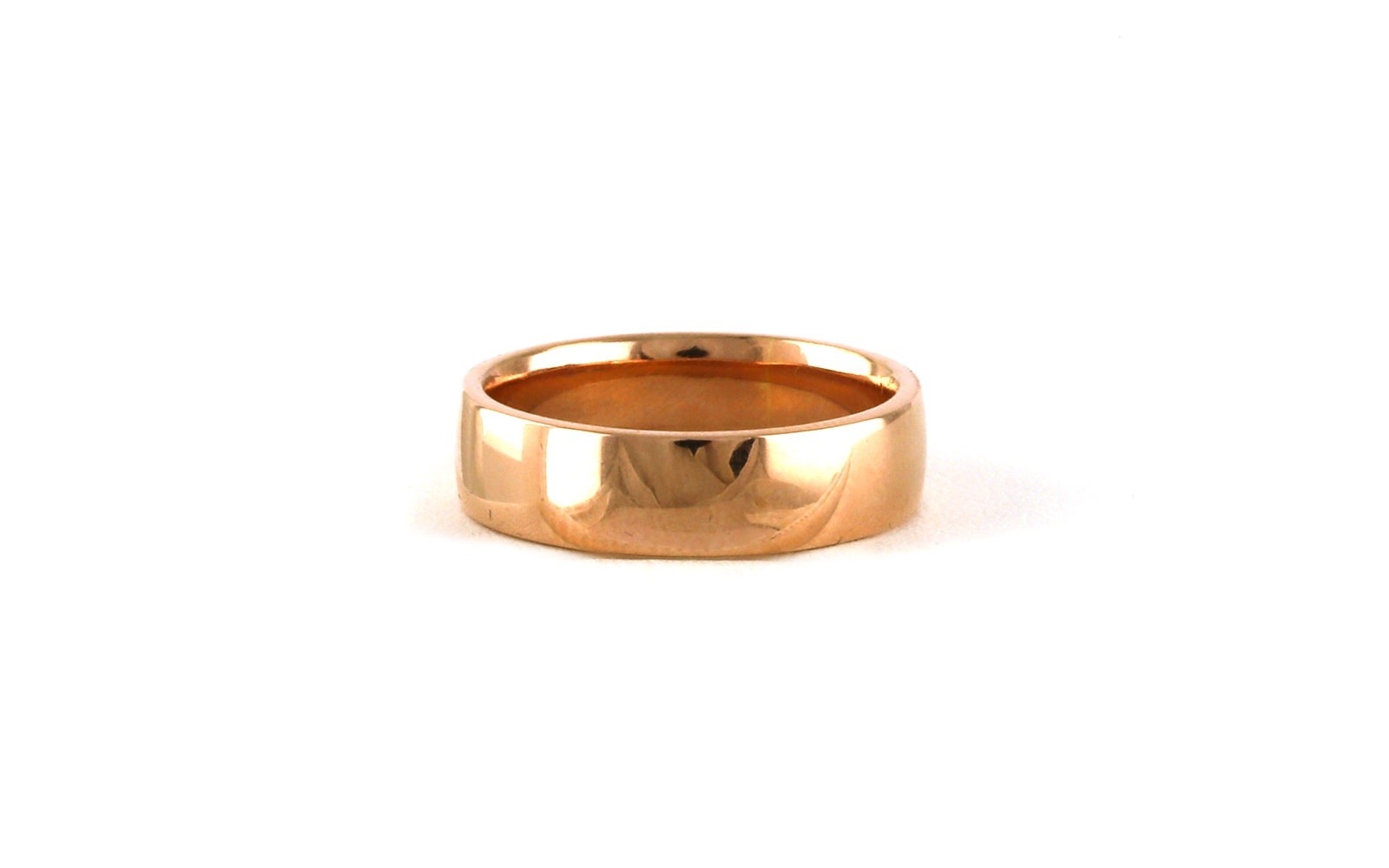 Estate Piece: Half Round Light Comfort Fit Men's Wedding Band with Polished Finish in Rose Gold