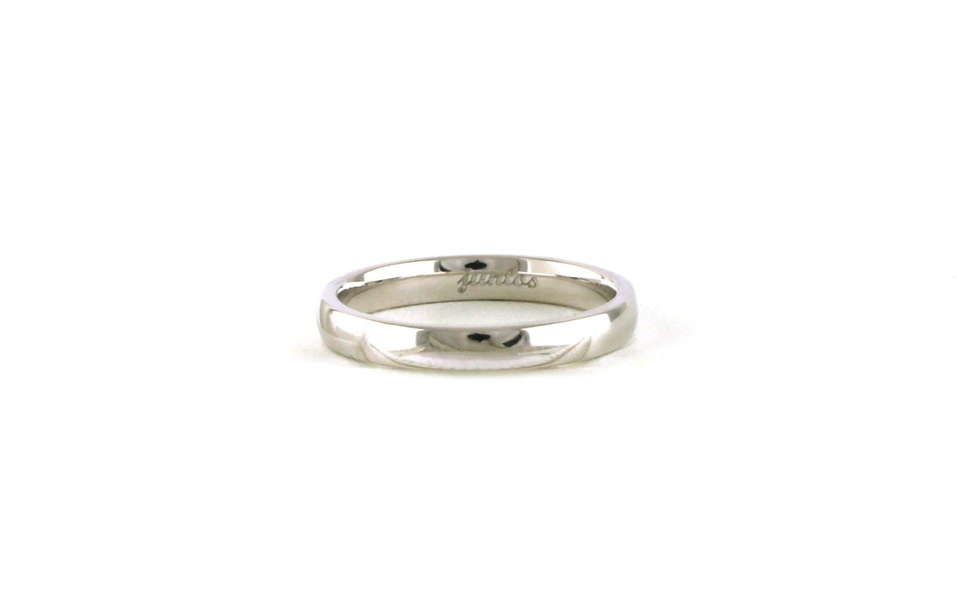 Half Round Light Comfort Fit Women's Wedding Band with Polished Finish in White Gold