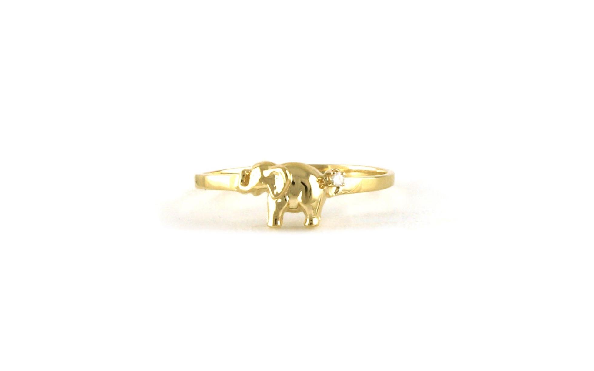 Elephant Diamond Ring in Yellow Gold (0.01cts TWT)