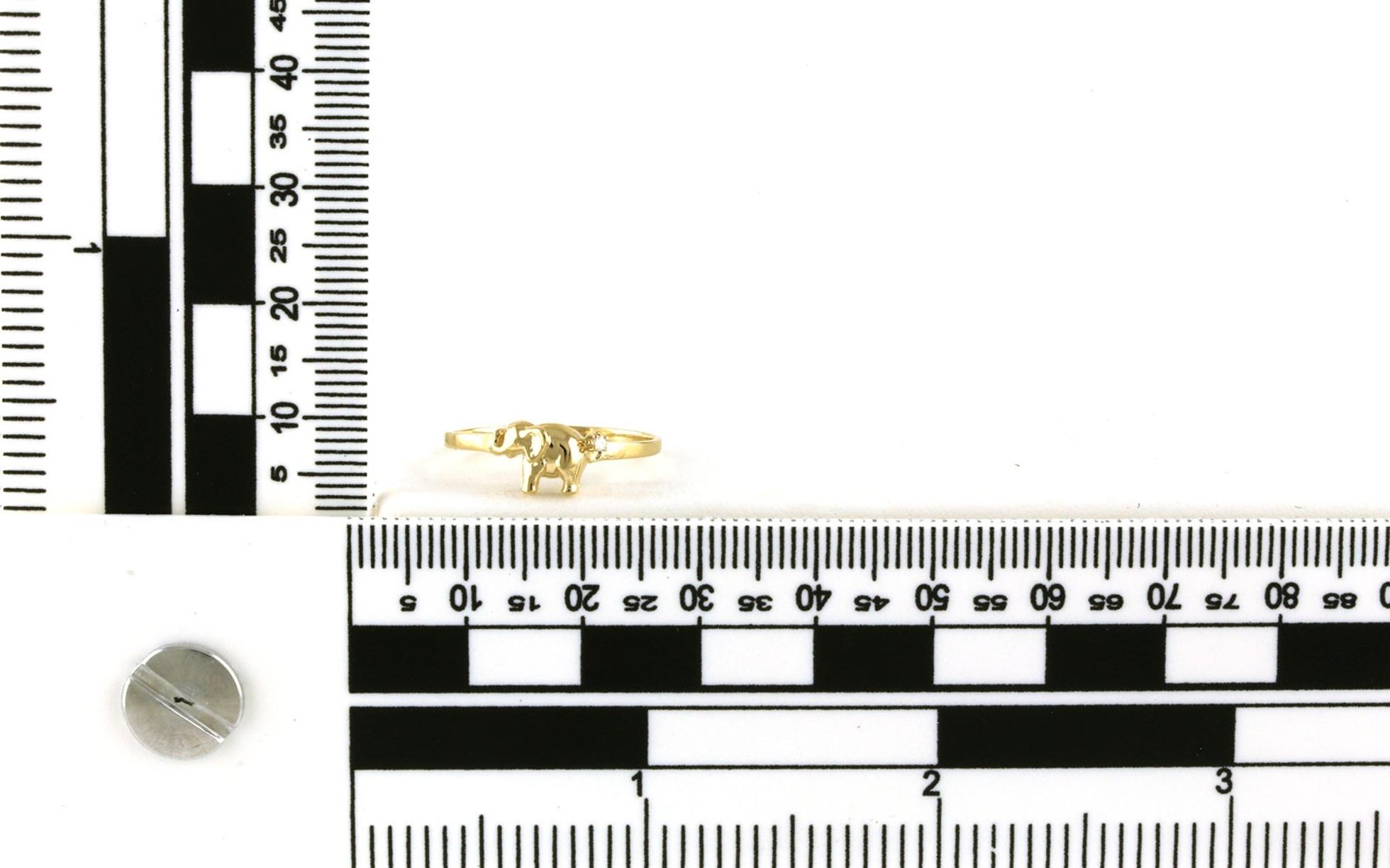 Elephant Diamond Ring in Yellow Gold (0.01cts TWT) scale