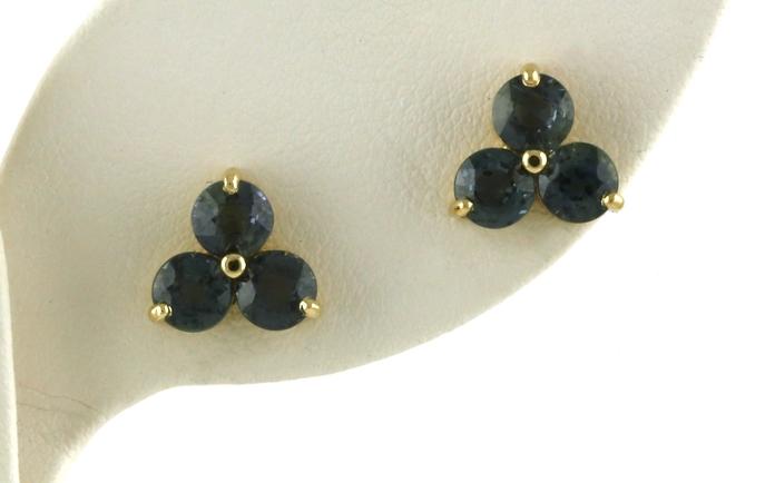 content/products/3-Stone Cluster Montana Sapphire Stud Earrings in Yellow Gold (3.07cts TWT)