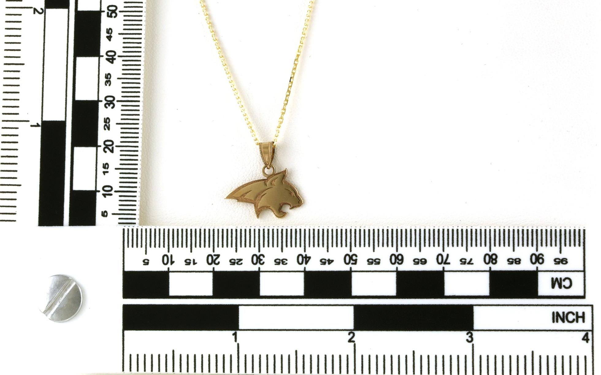 Official Bobcat Necklace in Yellow Gold - Scale